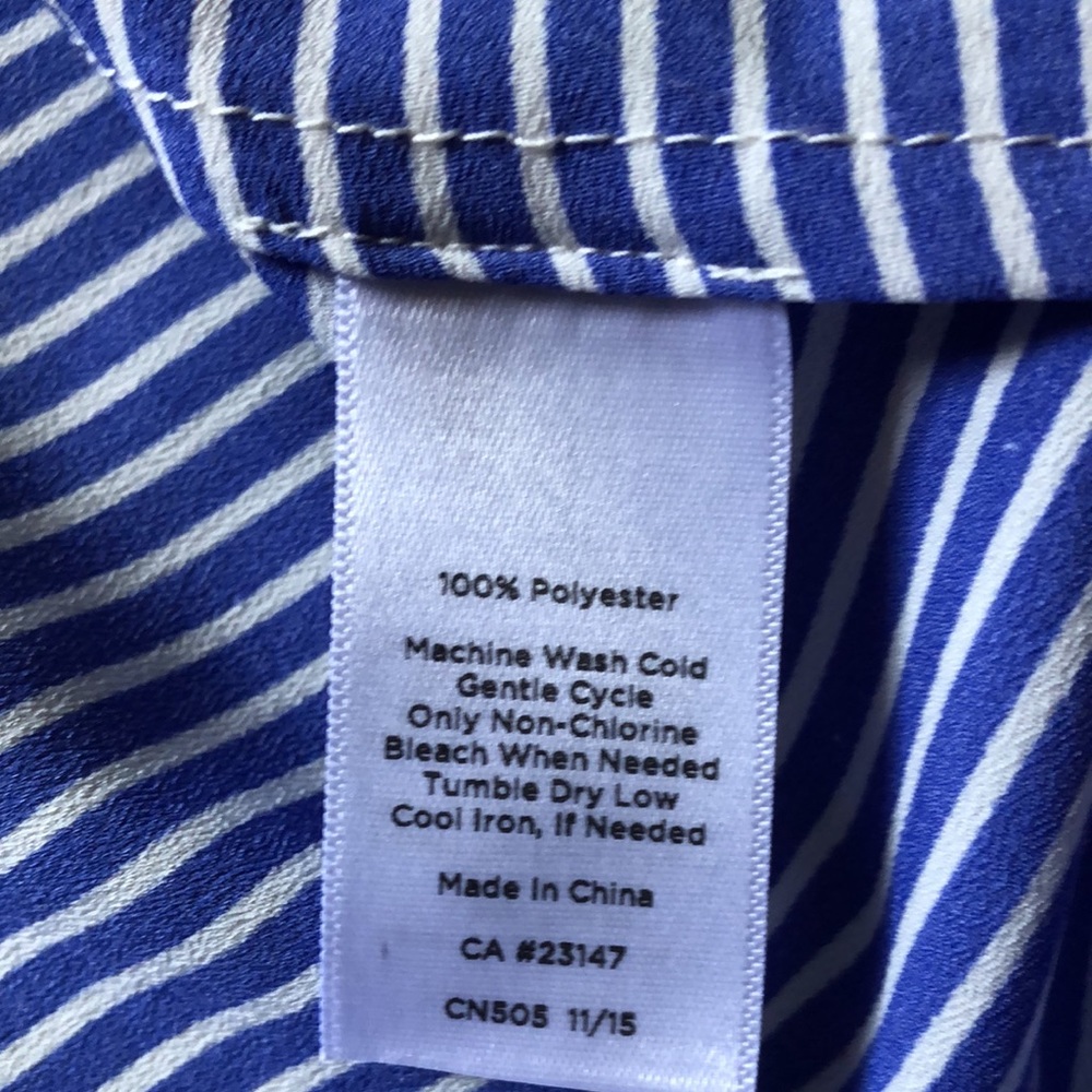 Talbot petites blue & white striped blouse. - Picture 4 of 5